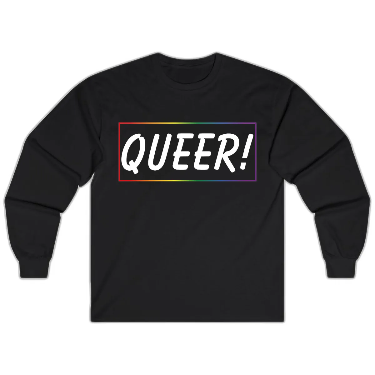 Queer Pride Rainbow Statement Long Sleeve in Black