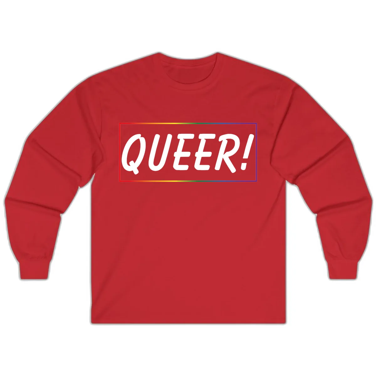 Queer Pride Rainbow Statement Long Sleeve in Red