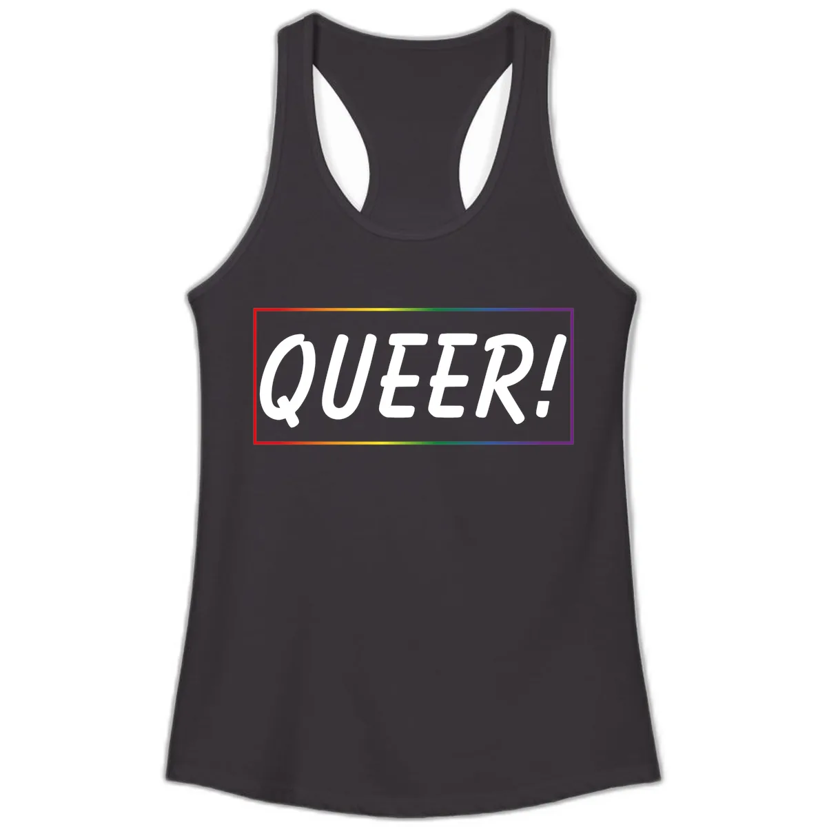 Queer Pride Rainbow Statement Ladies Tank in Black
