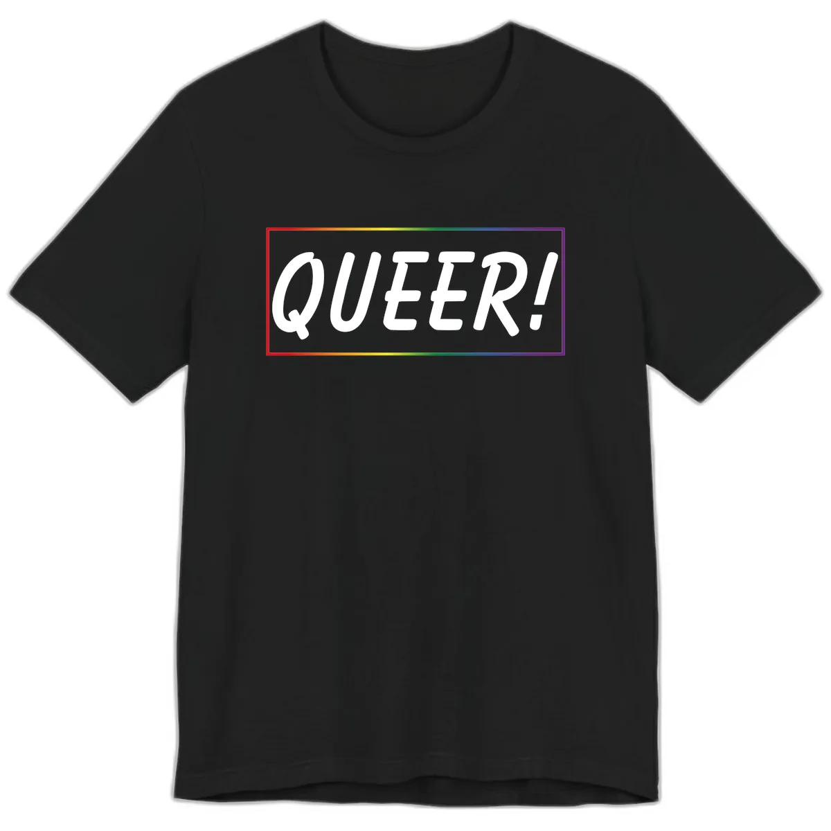 Queer Pride Rainbow Statement Premium T-Shirt in Black
