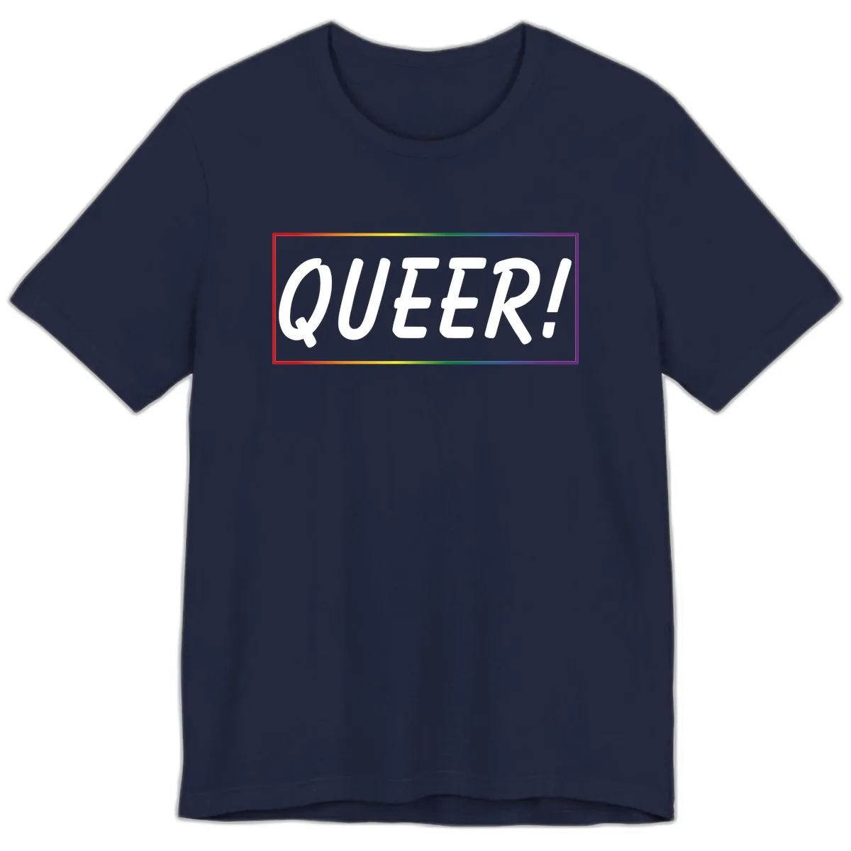 Queer Pride Rainbow Statement Premium T-Shirt in Navy
