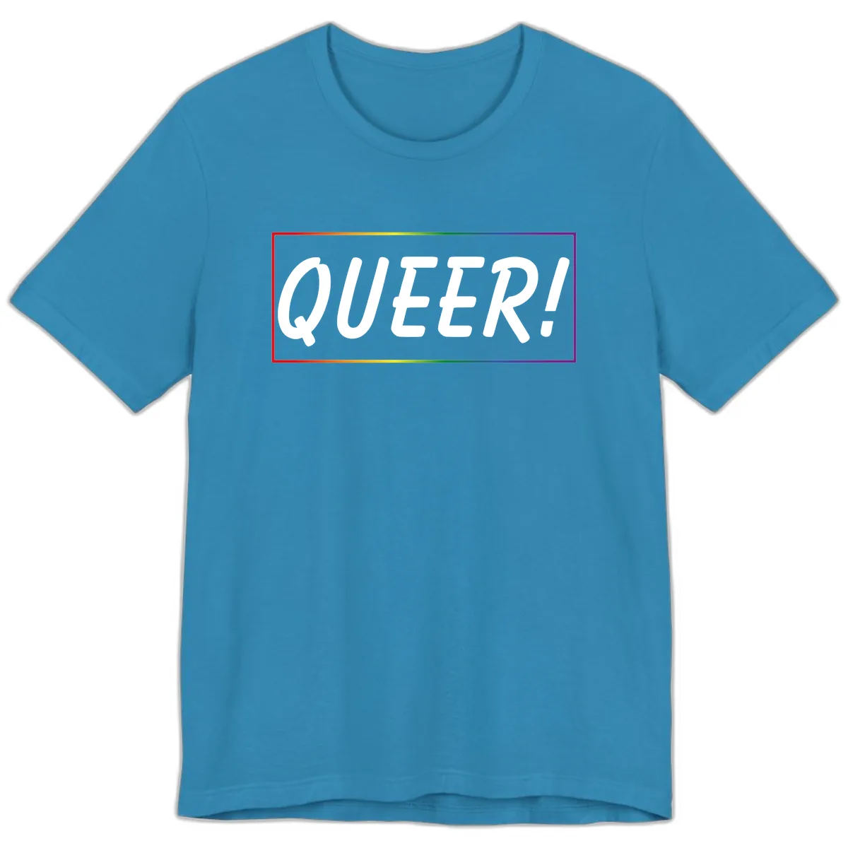 Queer Pride Rainbow Statement Premium T-Shirt in Aqua