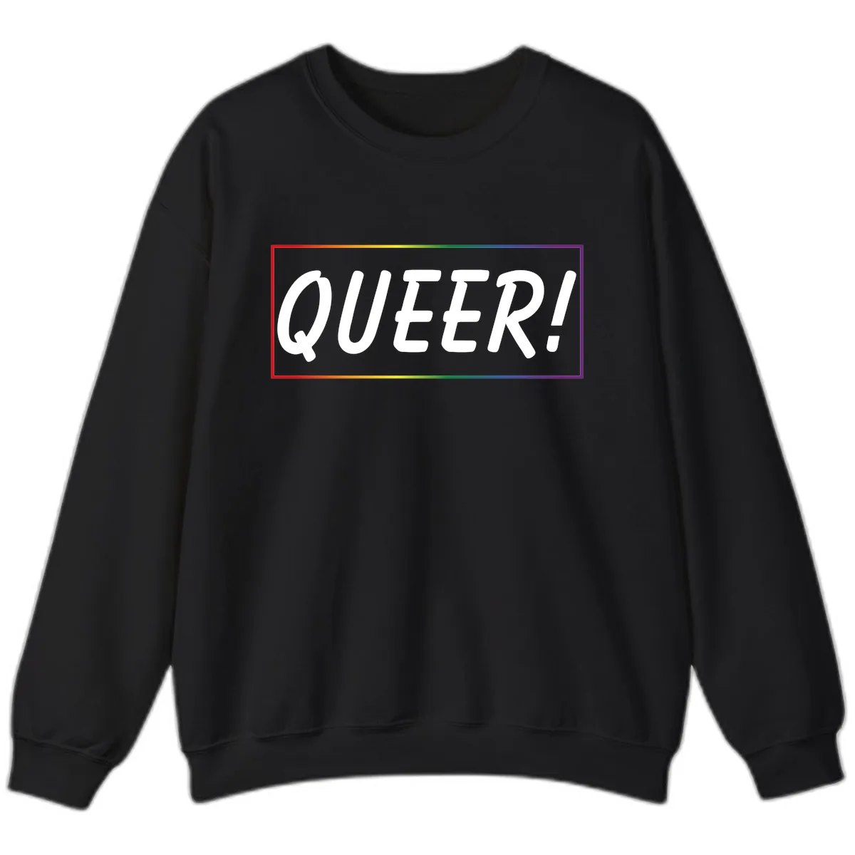 Queer Pride Rainbow Statement Sweatshirt in Black