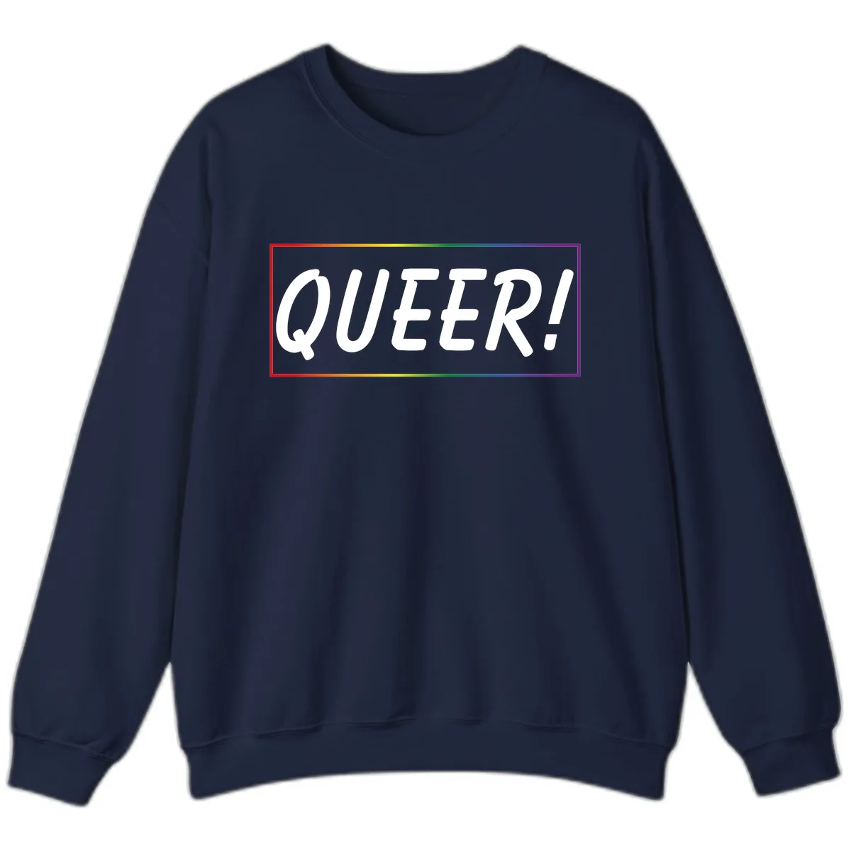 Queer Pride Rainbow Statement Sweatshirt in Navy