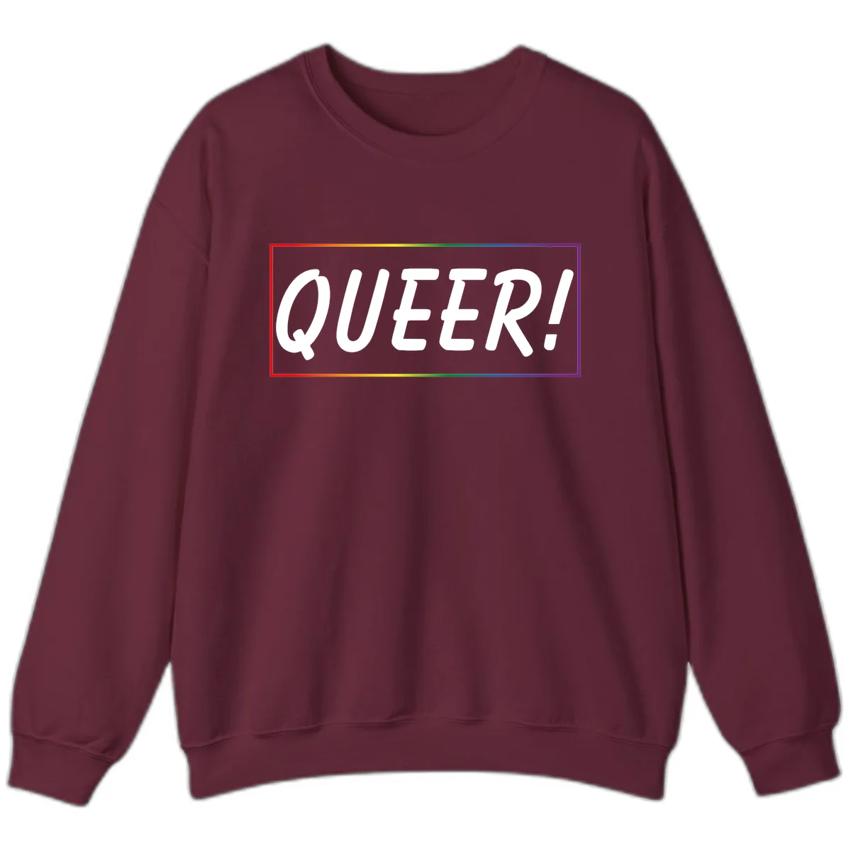 Queer Pride Rainbow Statement Sweatshirt in Maroon