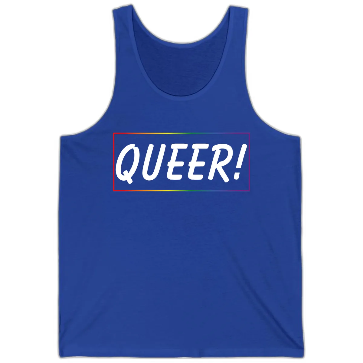 Queer Pride Rainbow Statement Tank in True Royal