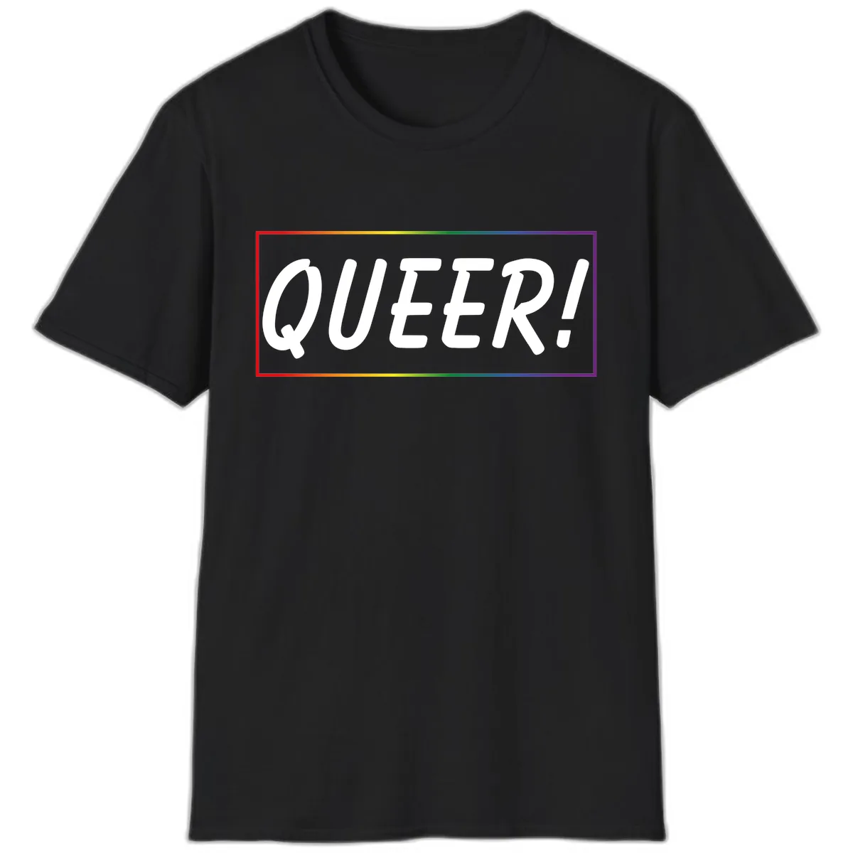 Queer Pride Rainbow Statement T-Shirt in Black
