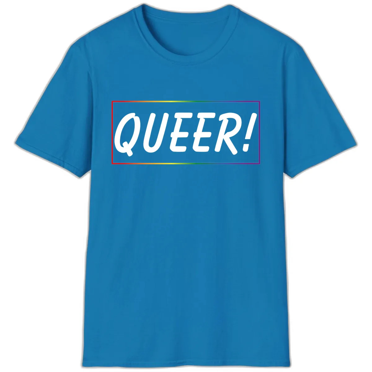 Queer Pride Rainbow Statement T-Shirt in Sapphire
