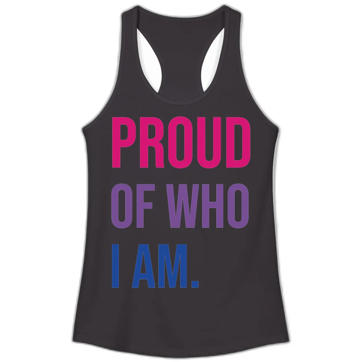 Proud Of Who I Am Ladies Tank in Black