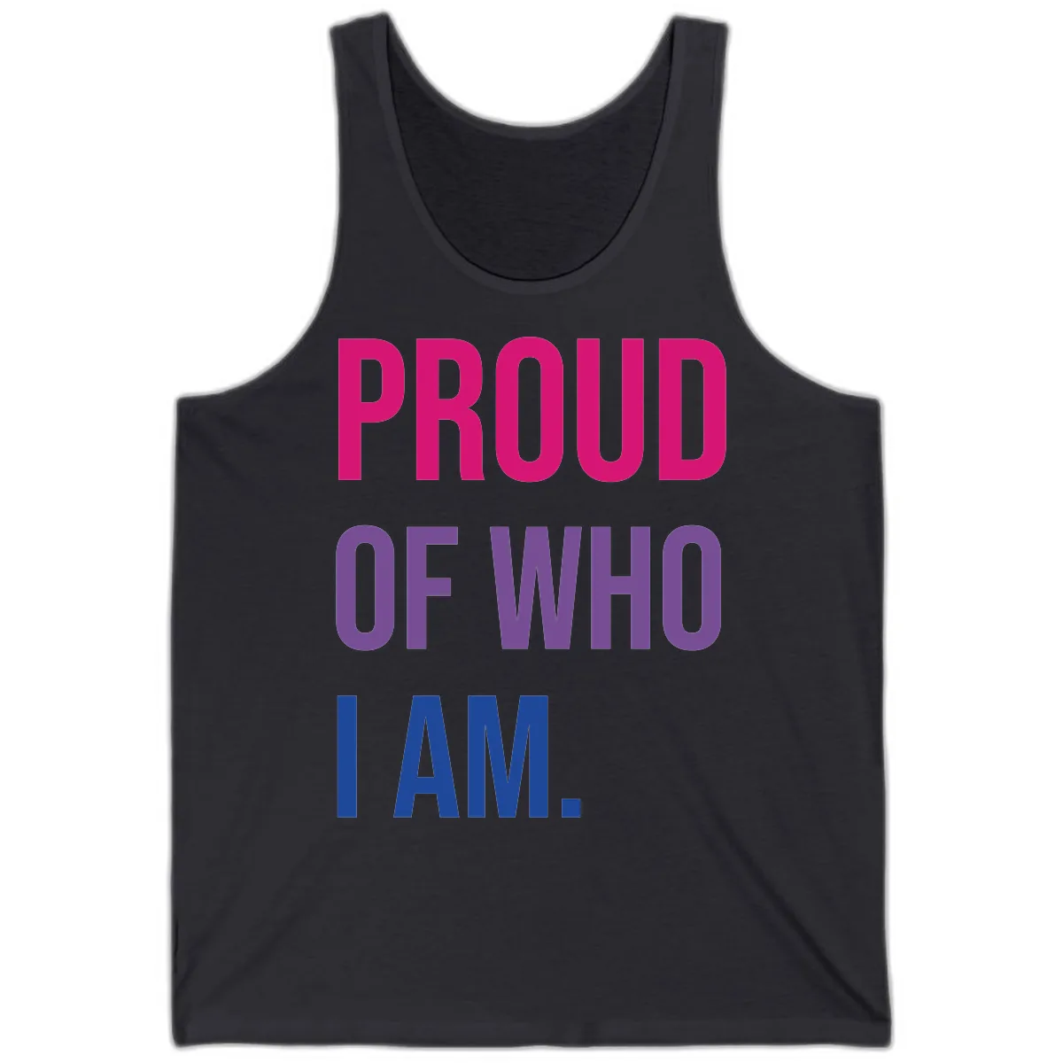 Proud Of Who I Am Tank in Dark Grey