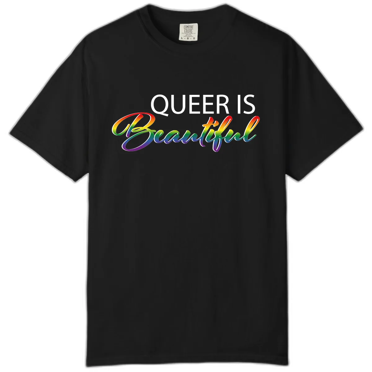 Queer Is Beautiful Comfort Color in Black