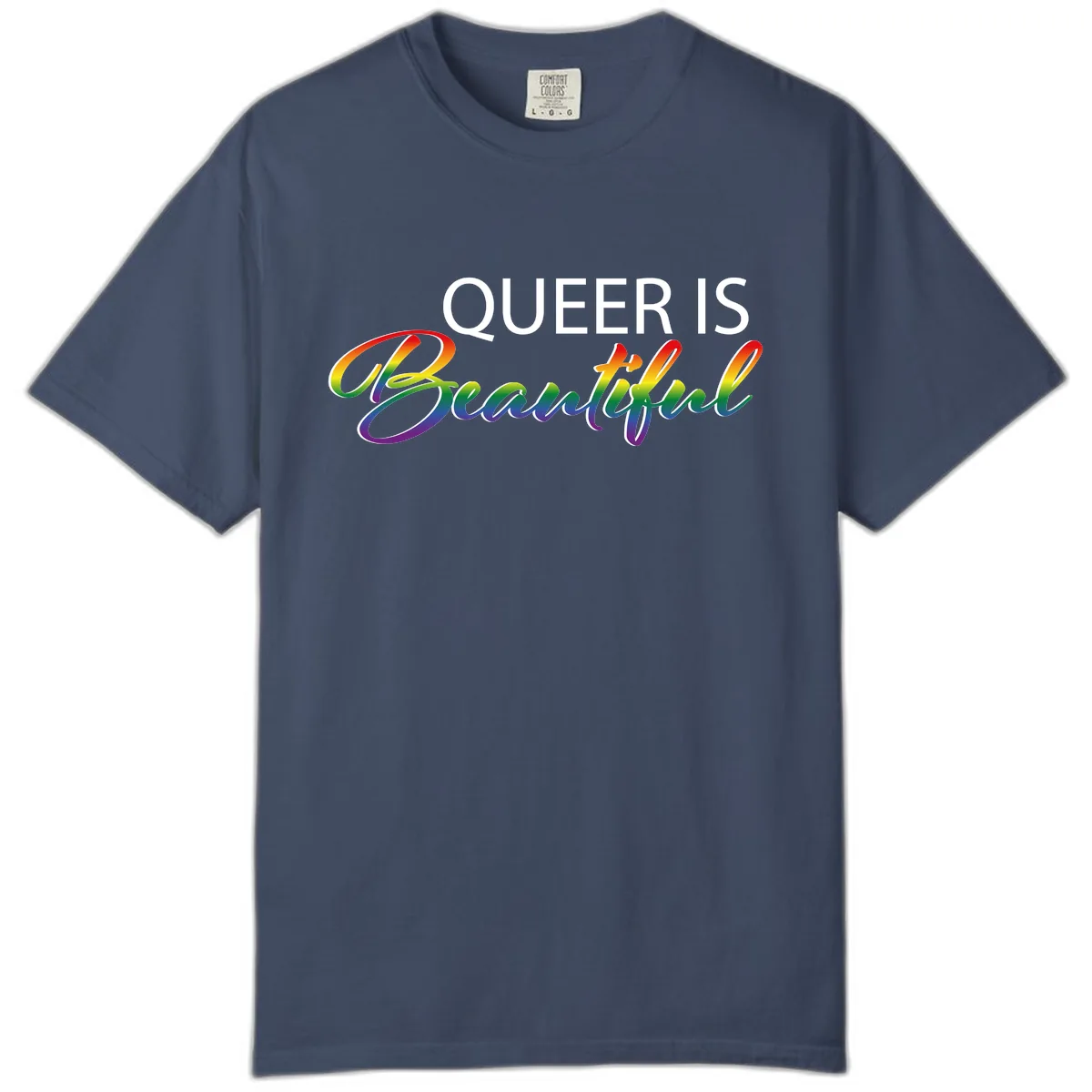 Queer Is Beautiful Comfort Color in Midnight