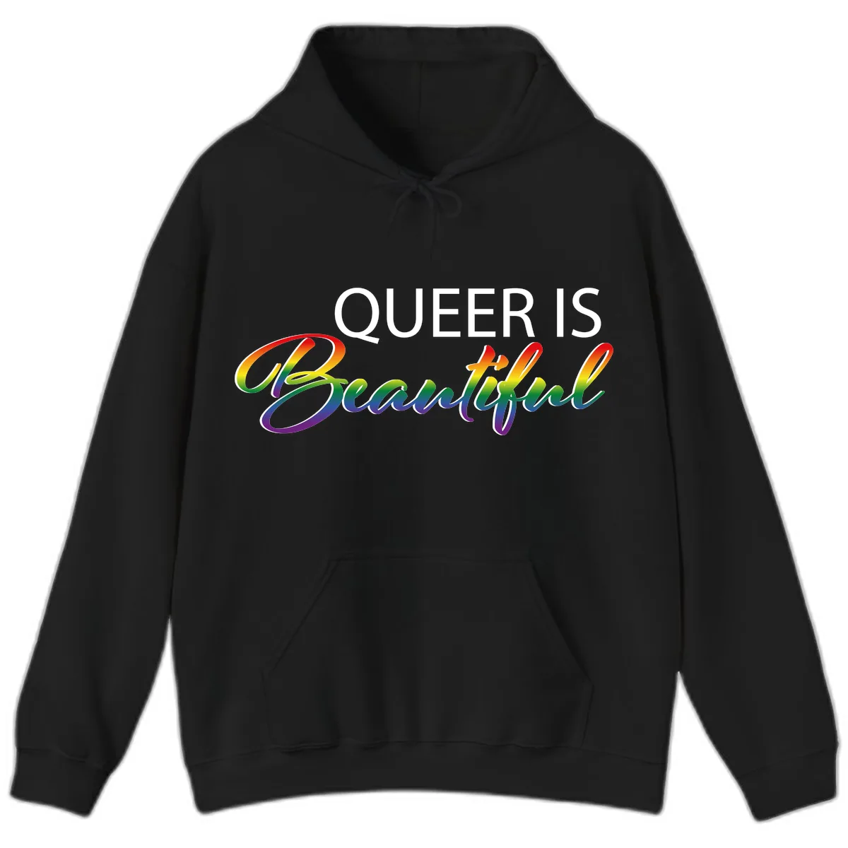 Queer Is Beautiful Hoodie in Black