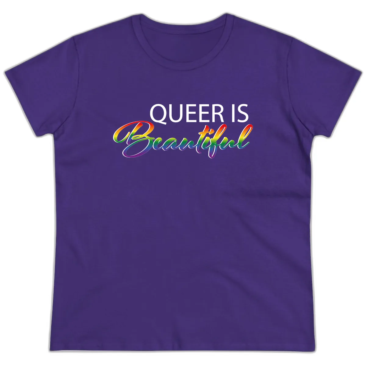 Queer Is Beautiful Ladies Tee in Purple