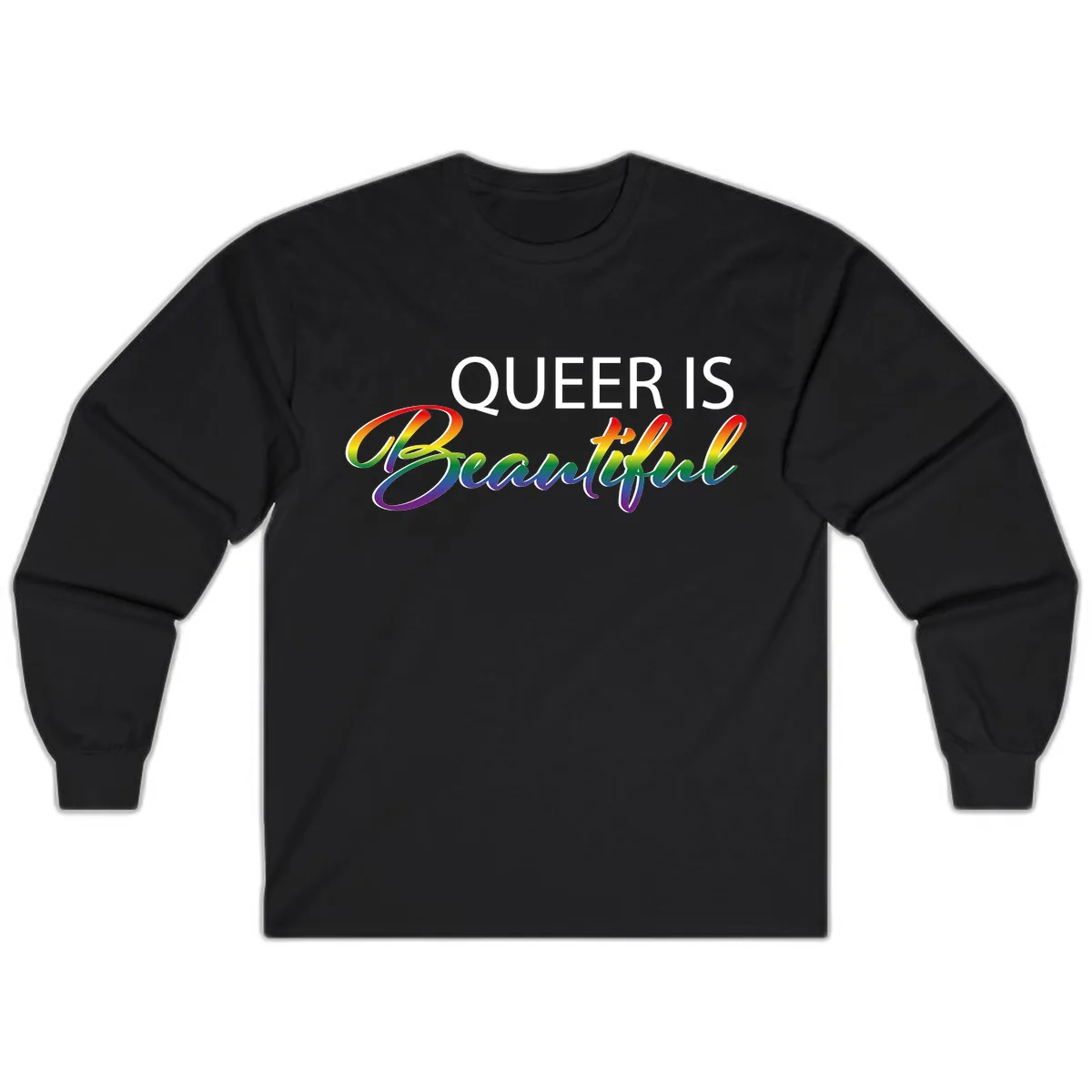 Queer Is Beautiful Long Sleeve in Black