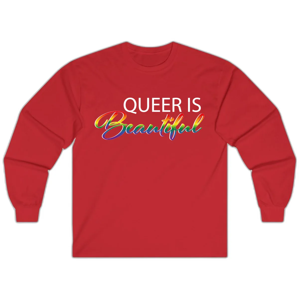Queer Is Beautiful Long Sleeve in Red