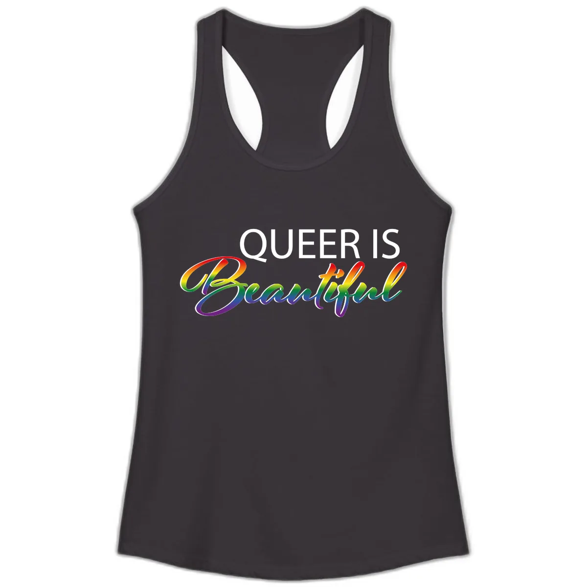 Queer Is Beautiful Ladies Tank in Black