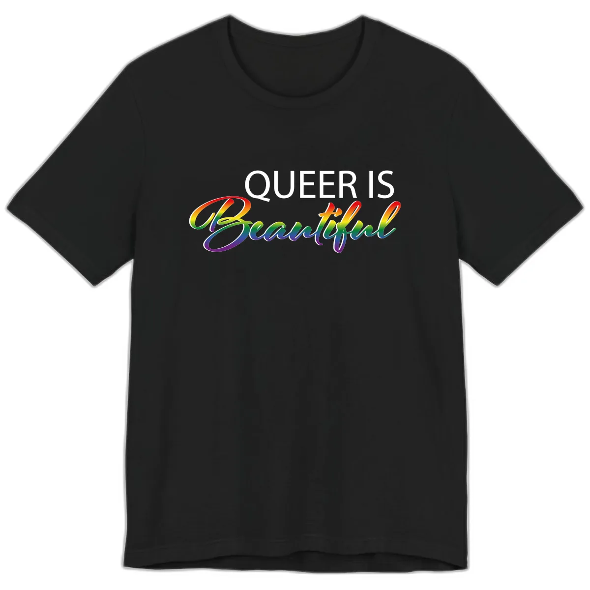 Queer Is Beautiful Premium T-Shirt in Black