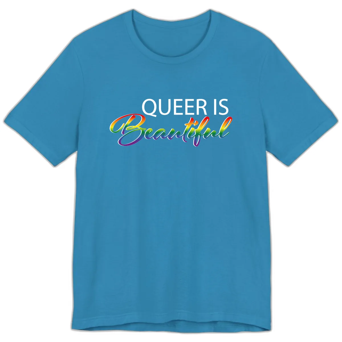Queer Is Beautiful Premium T-Shirt in Aqua