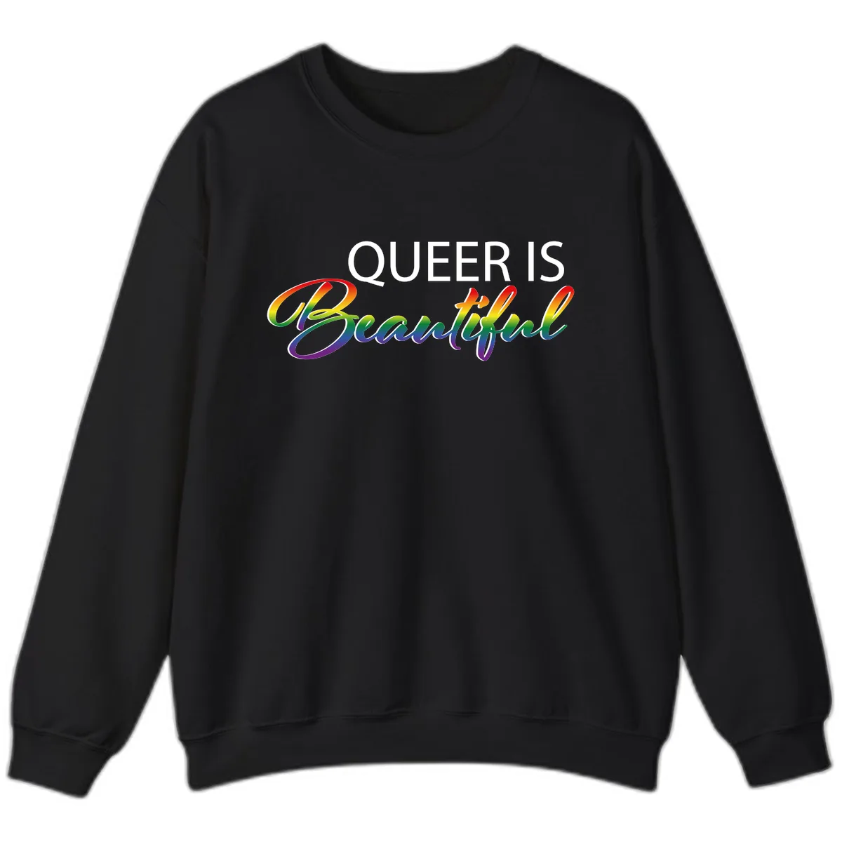 Queer Is Beautiful Sweatshirt in Black