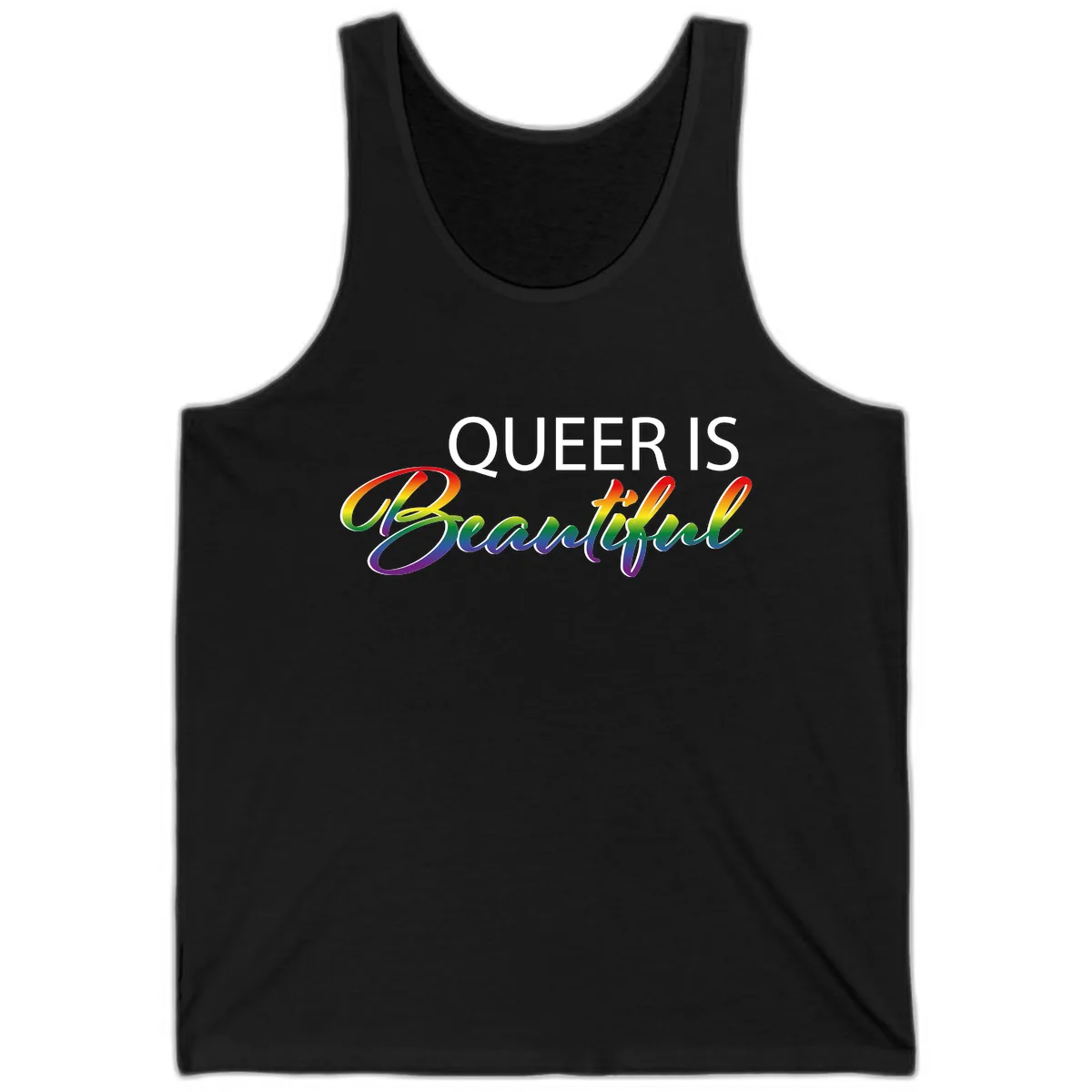 Queer Is Beautiful Tank in Black