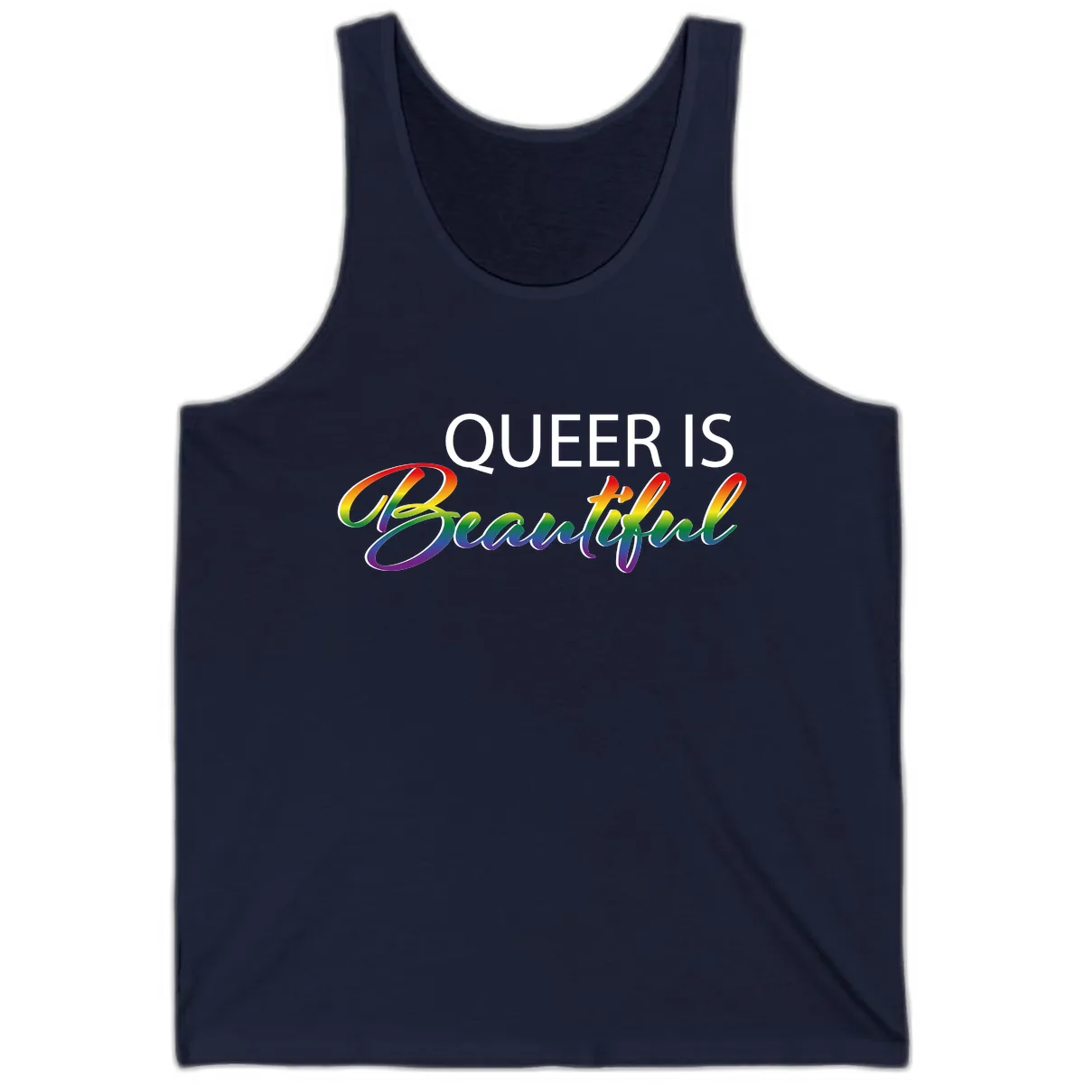 Queer Is Beautiful Tank in Navy