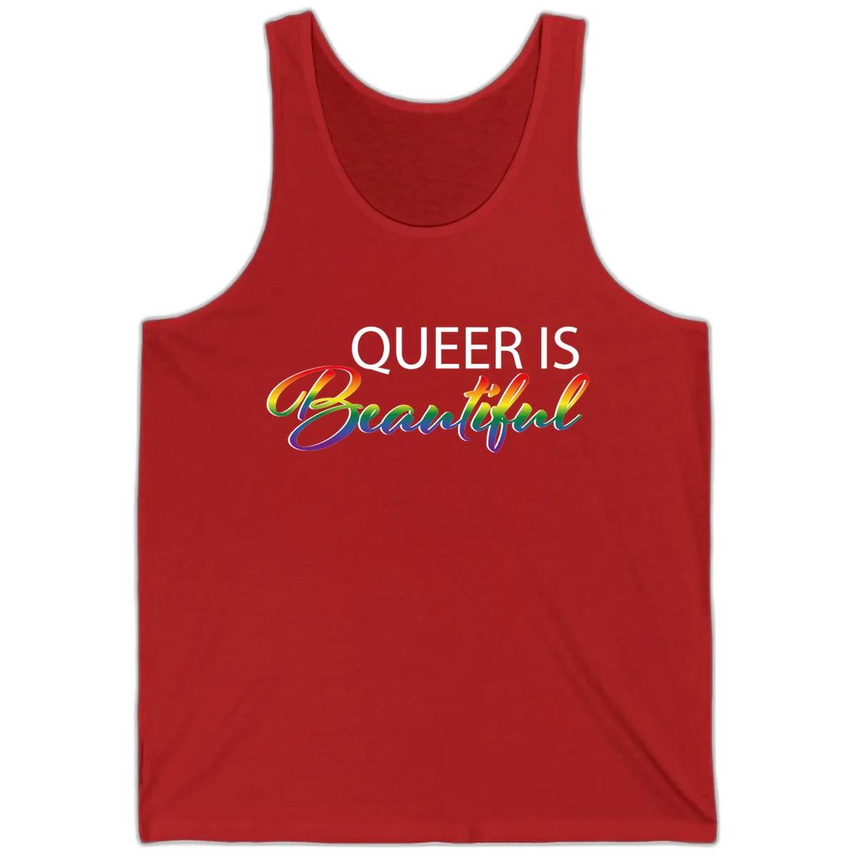 Queer Is Beautiful Tank in Red
