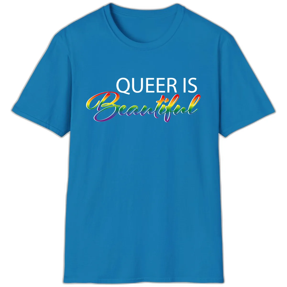 Queer Is Beautiful T-Shirt in Sapphire