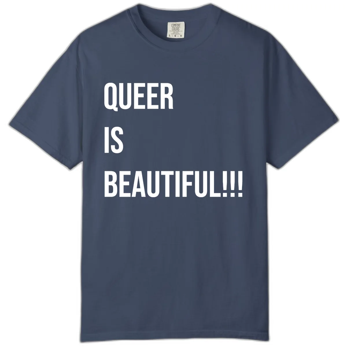 Queer Is Beautiful Comfort Color in Midnight