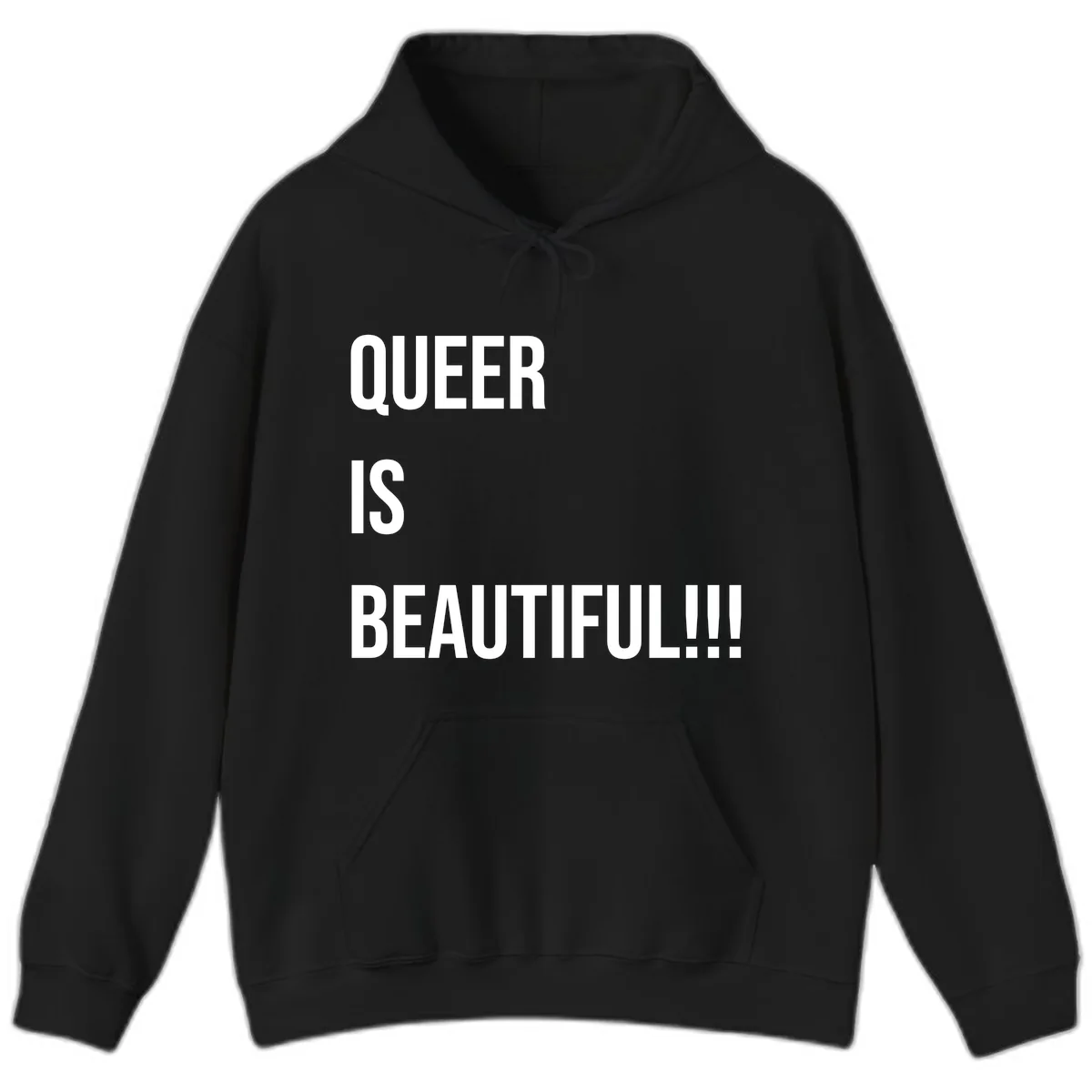 Queer Is Beautiful Hoodie in Black
