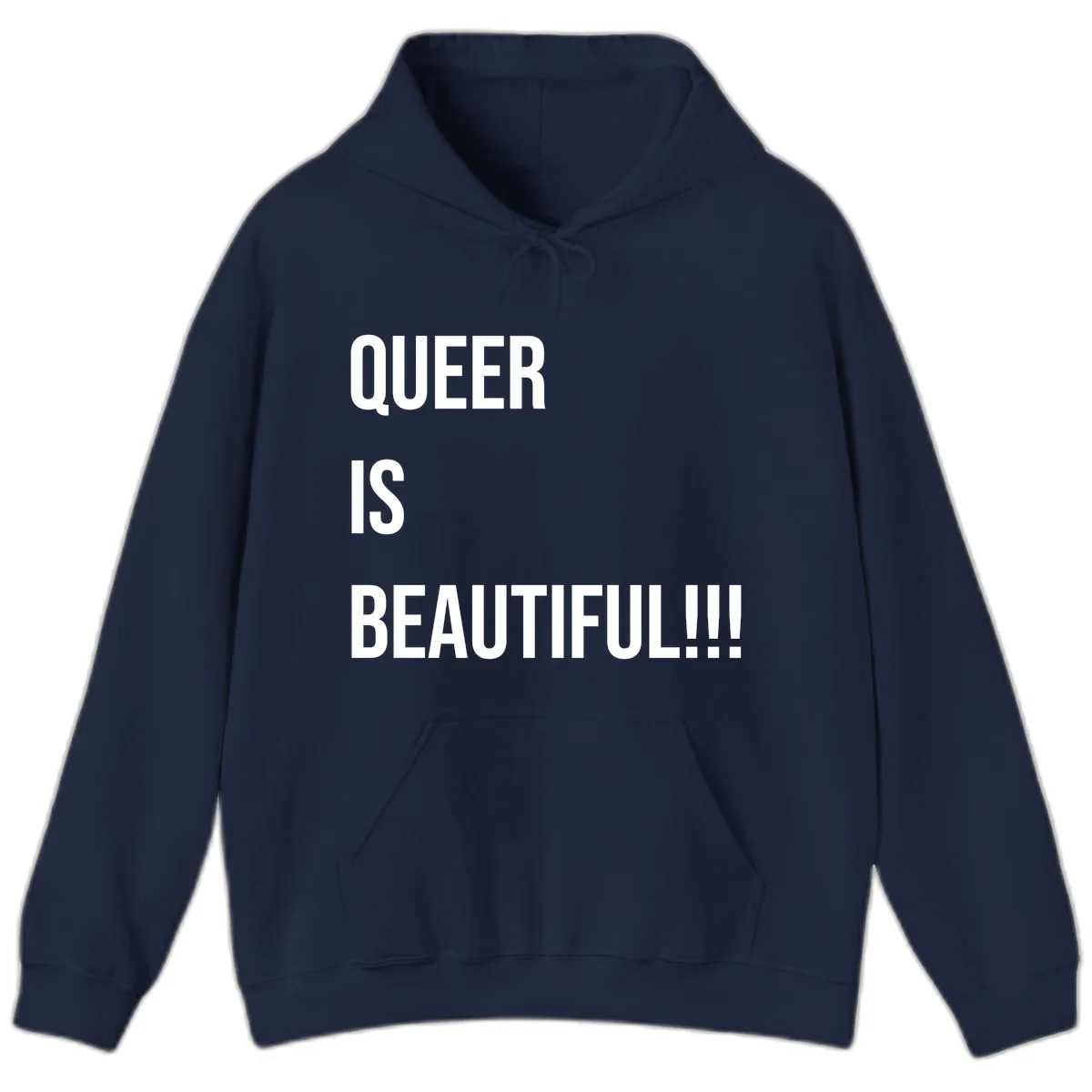 Queer Is Beautiful Hoodie in Navy
