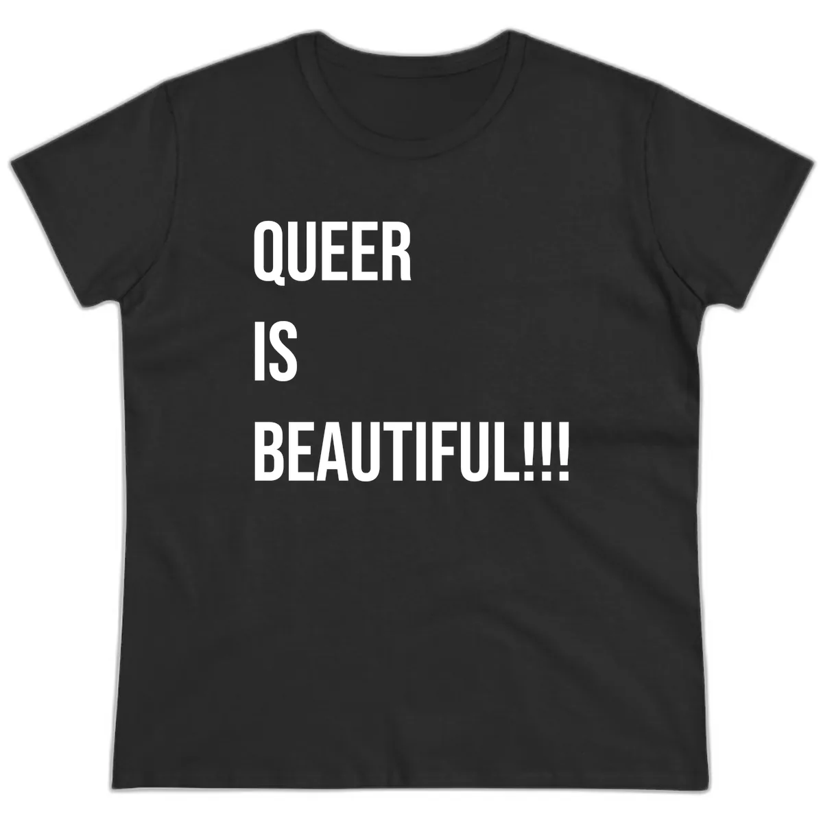 Queer Is Beautiful Ladies Tee in Black