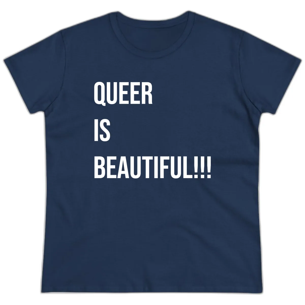 Queer Is Beautiful Ladies Tee in Navy