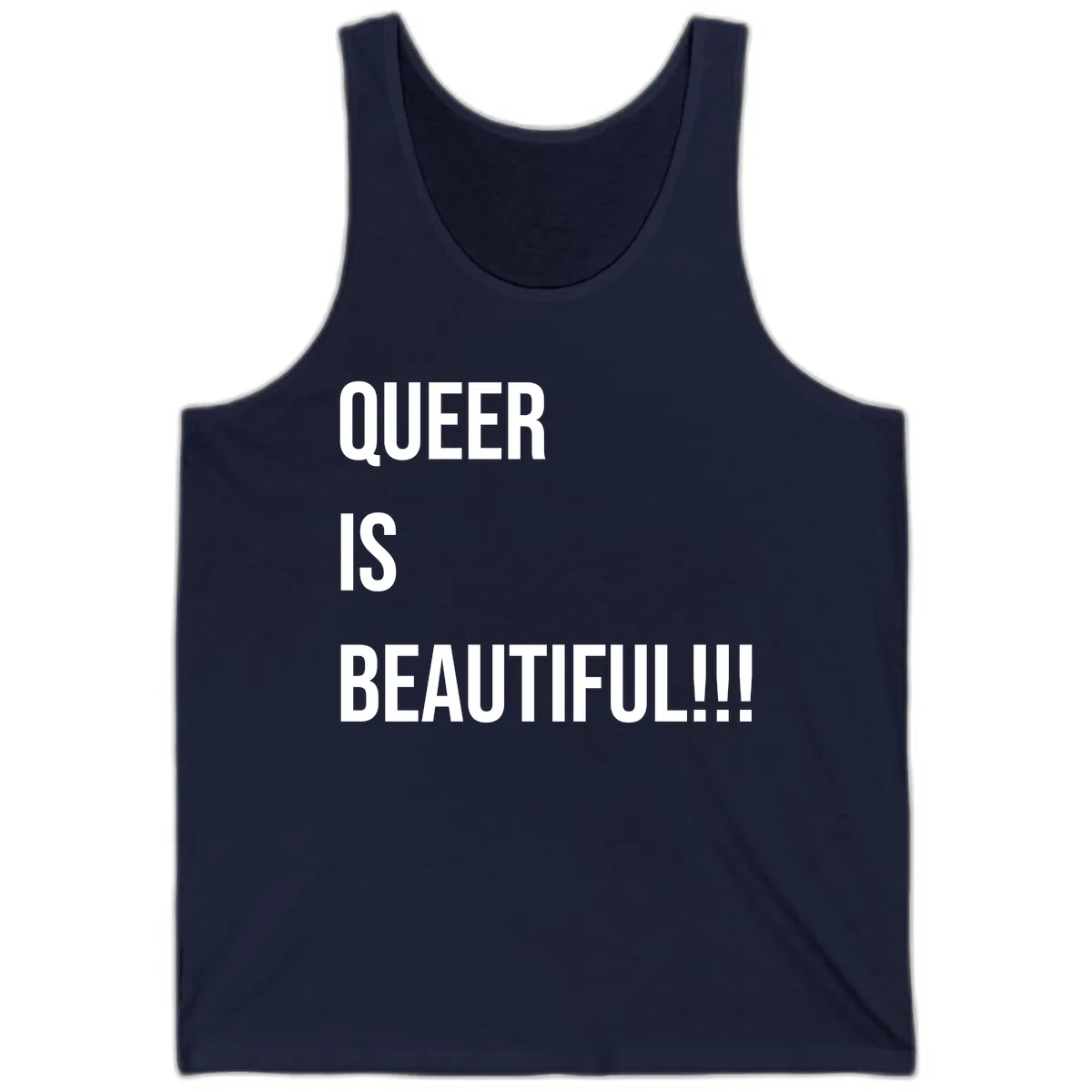 Queer Is Beautiful Tank in Navy