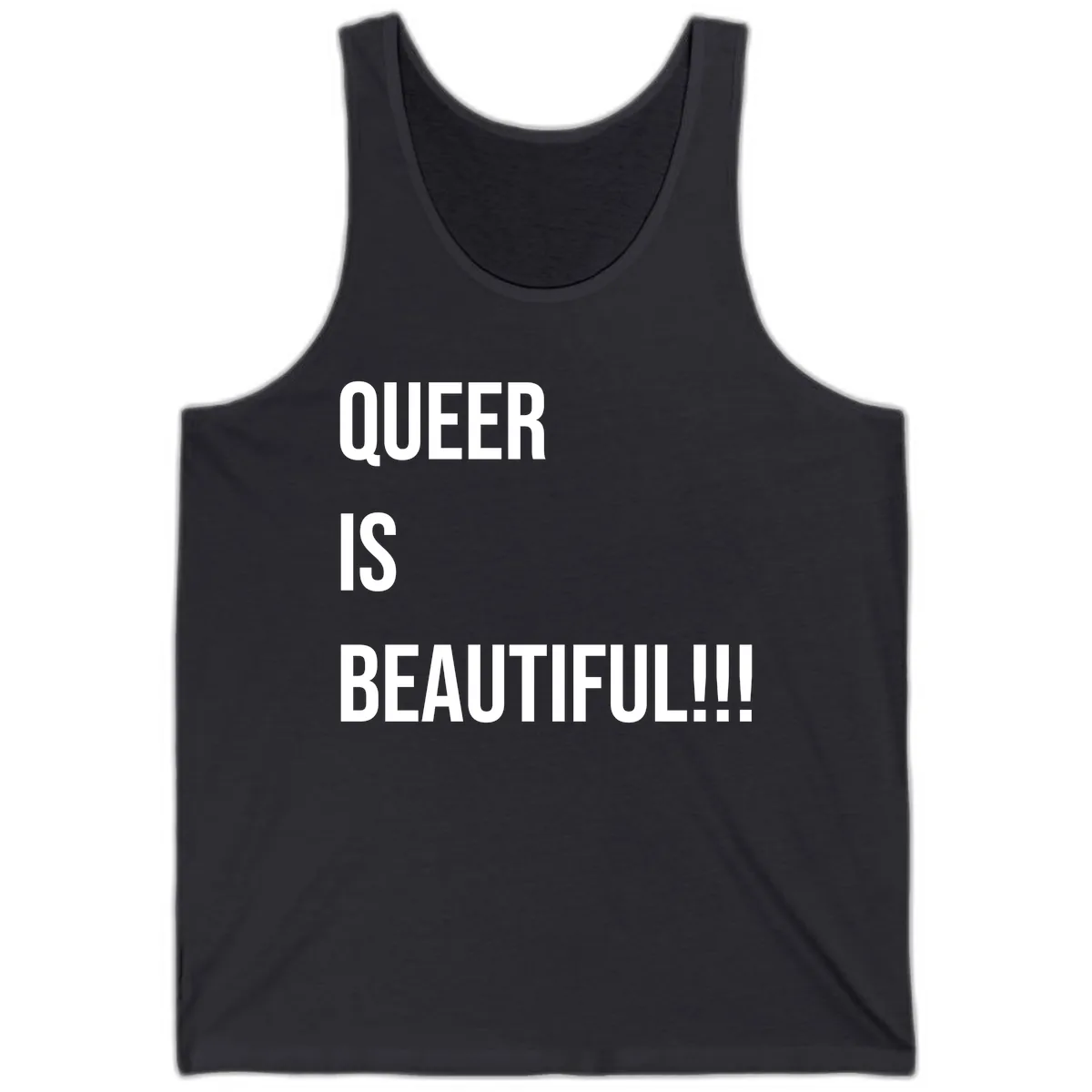 Queer Is Beautiful Tank in Dark Grey