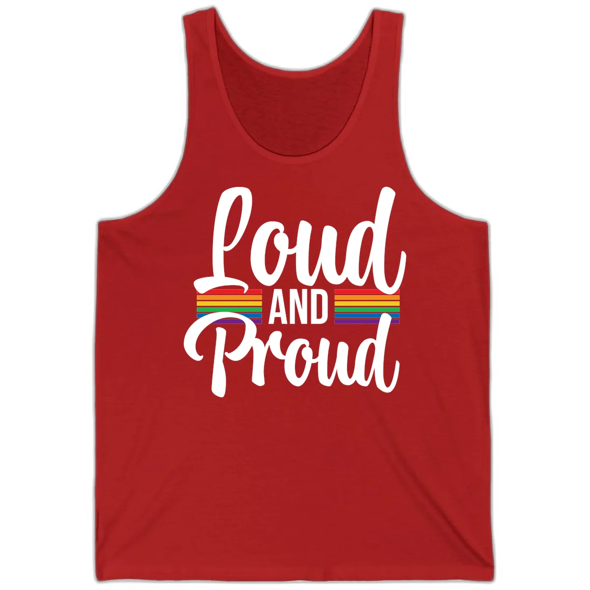 Loud And Proud Rainbow Pride Tank in Red