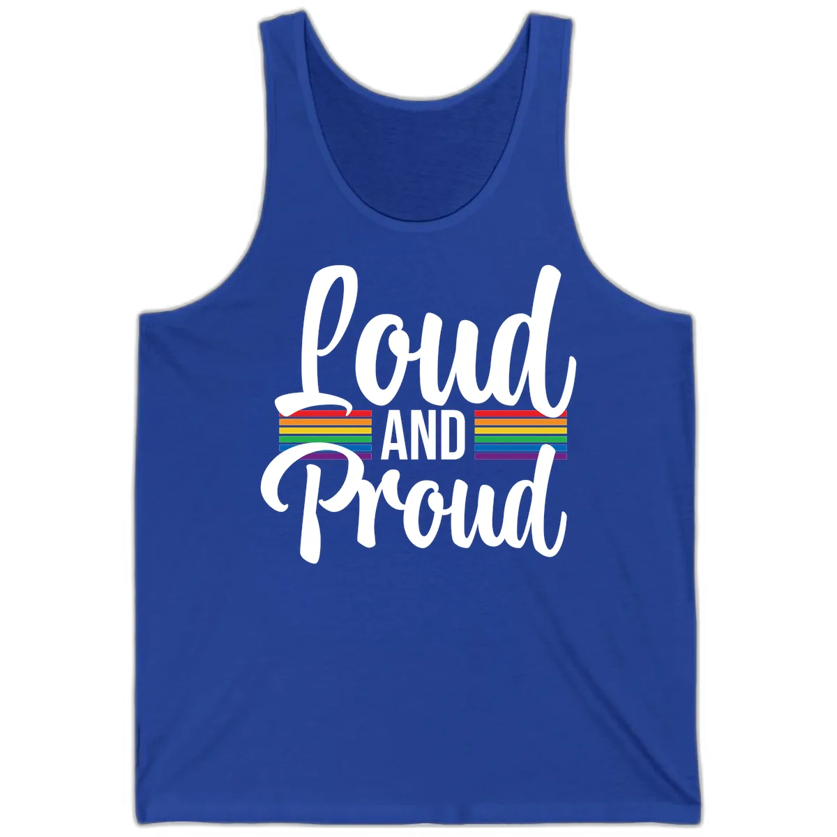 Loud And Proud Rainbow Pride Tank in True Royal