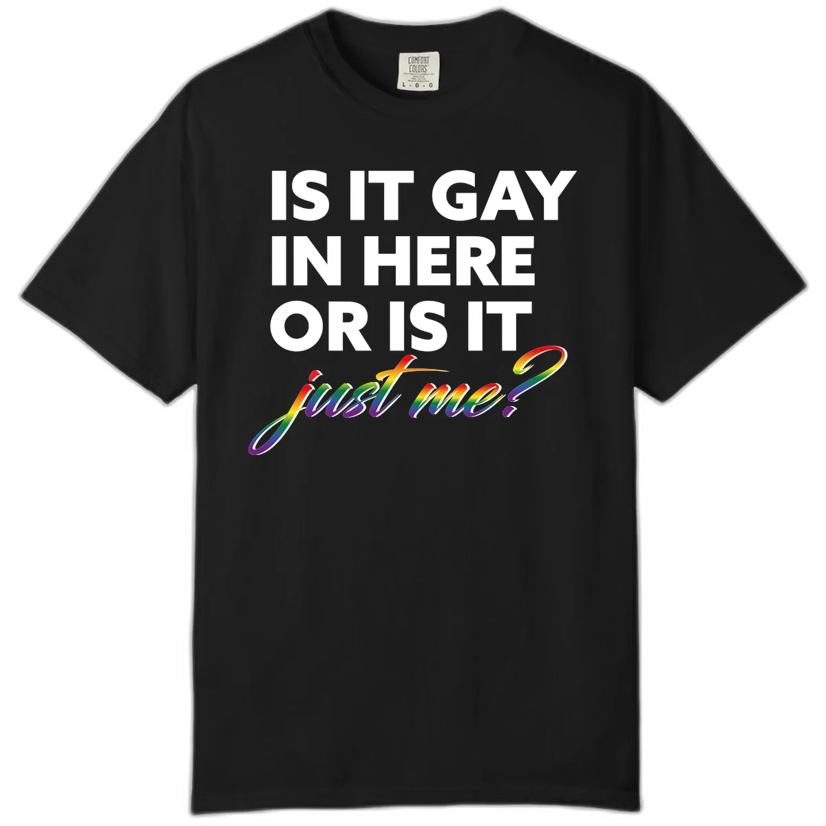 Is It Gay In Here Or Is It Me Comfort Color in Black