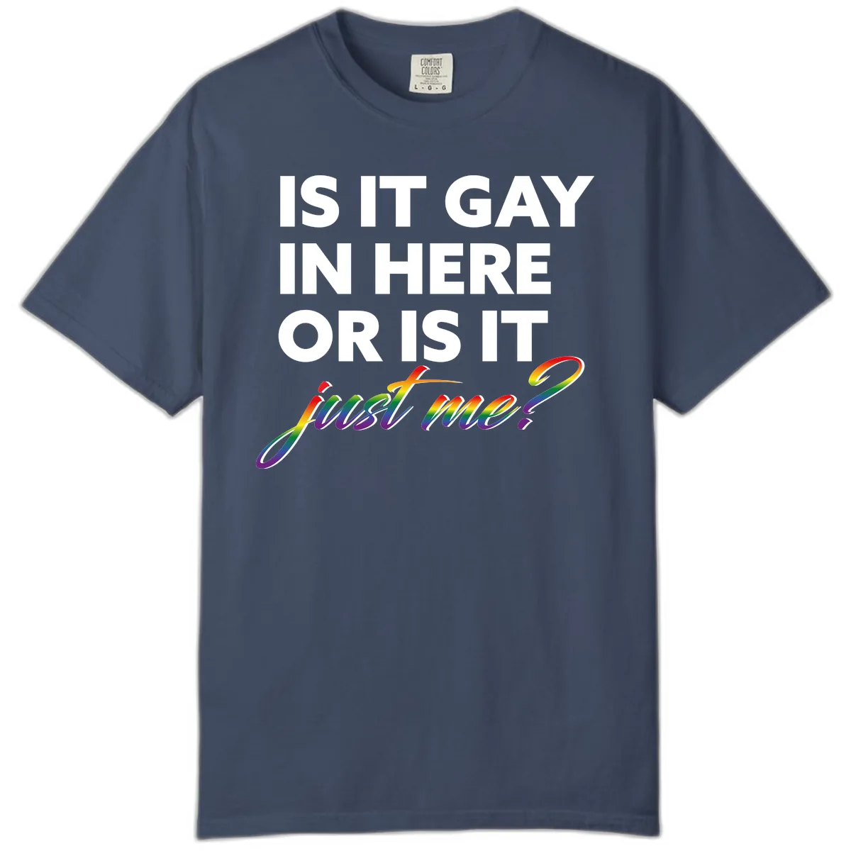 Is It Gay In Here Or Is It Me Comfort Color in Midnight