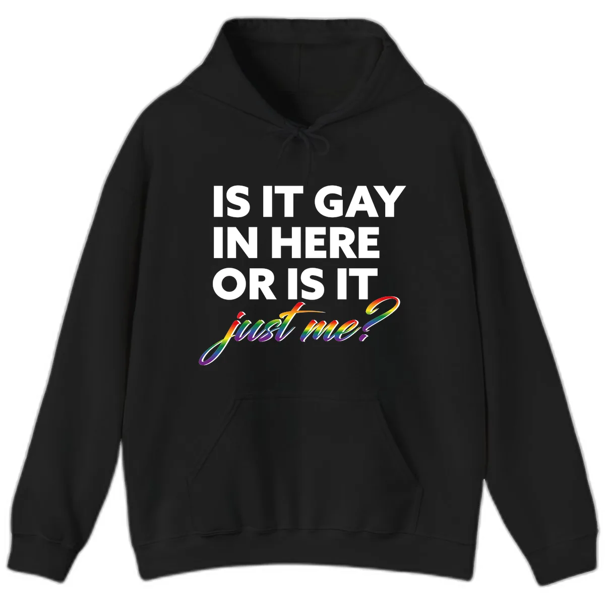 Is It Gay In Here Or Is It Me Hoodie in Black