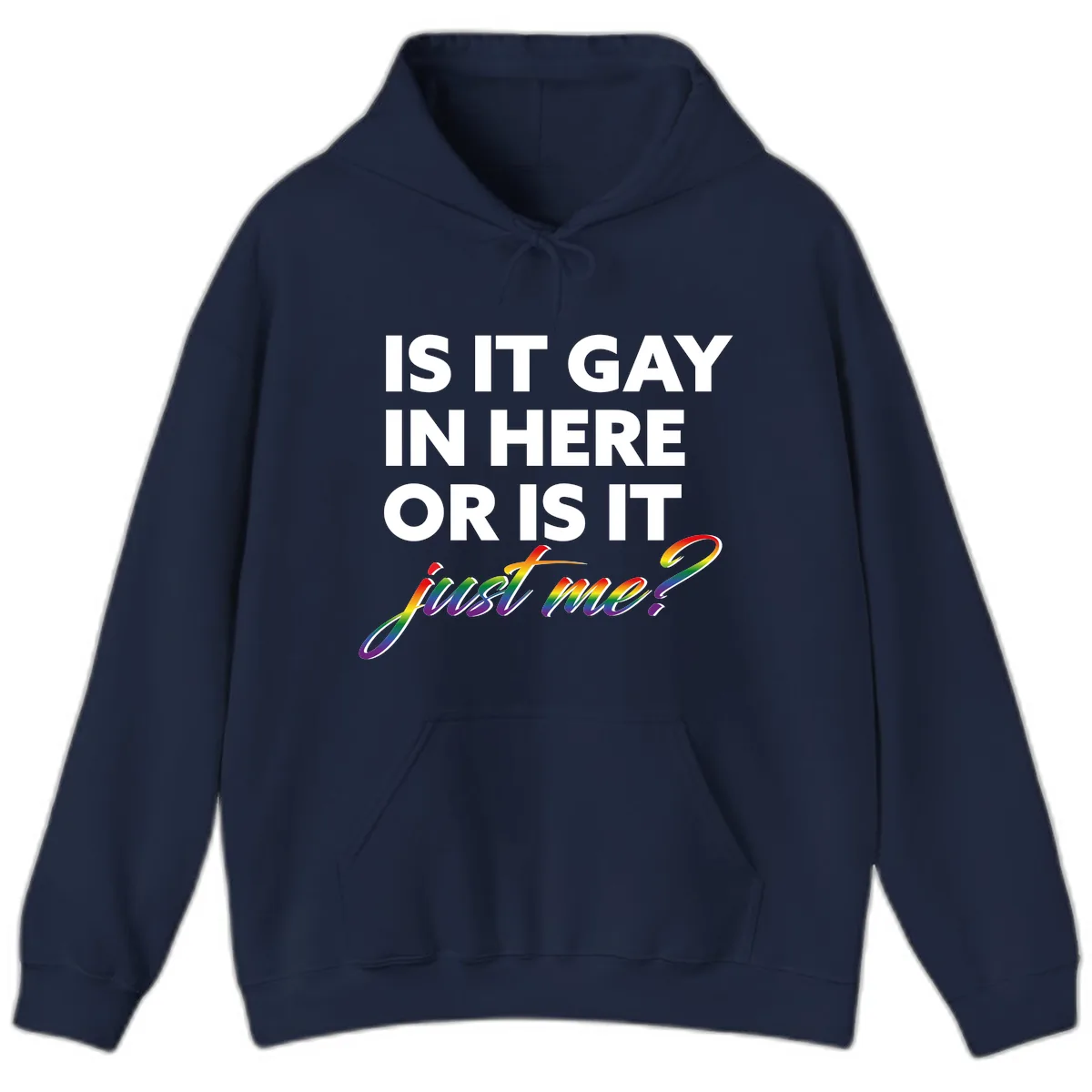 Is It Gay In Here Or Is It Me Hoodie in Navy