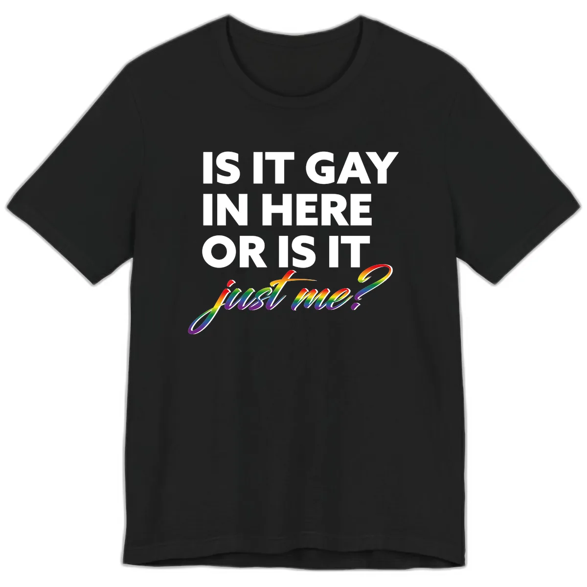 Is It Gay In Here Or Is It Me Premium T-Shirt in Black