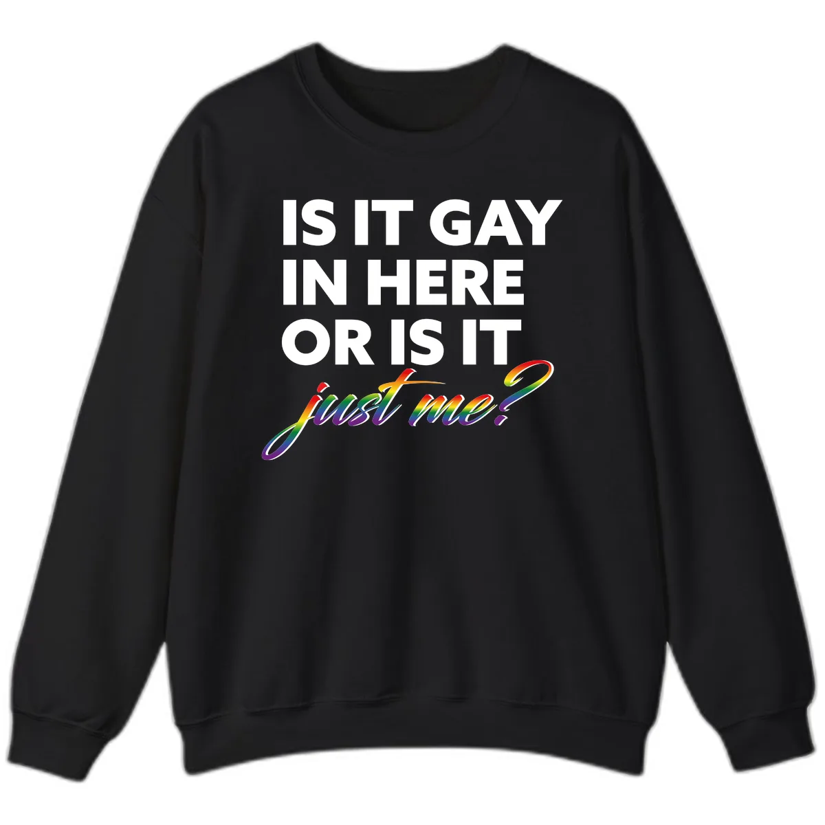 Is It Gay In Here Or Is It Me Sweatshirt in Black