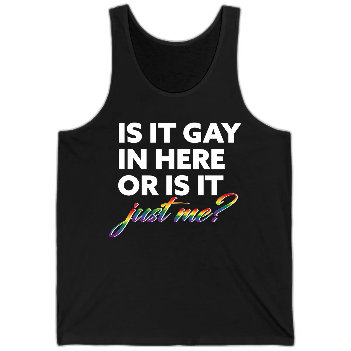Is It Gay In Here Or Is It Me Tank in Black