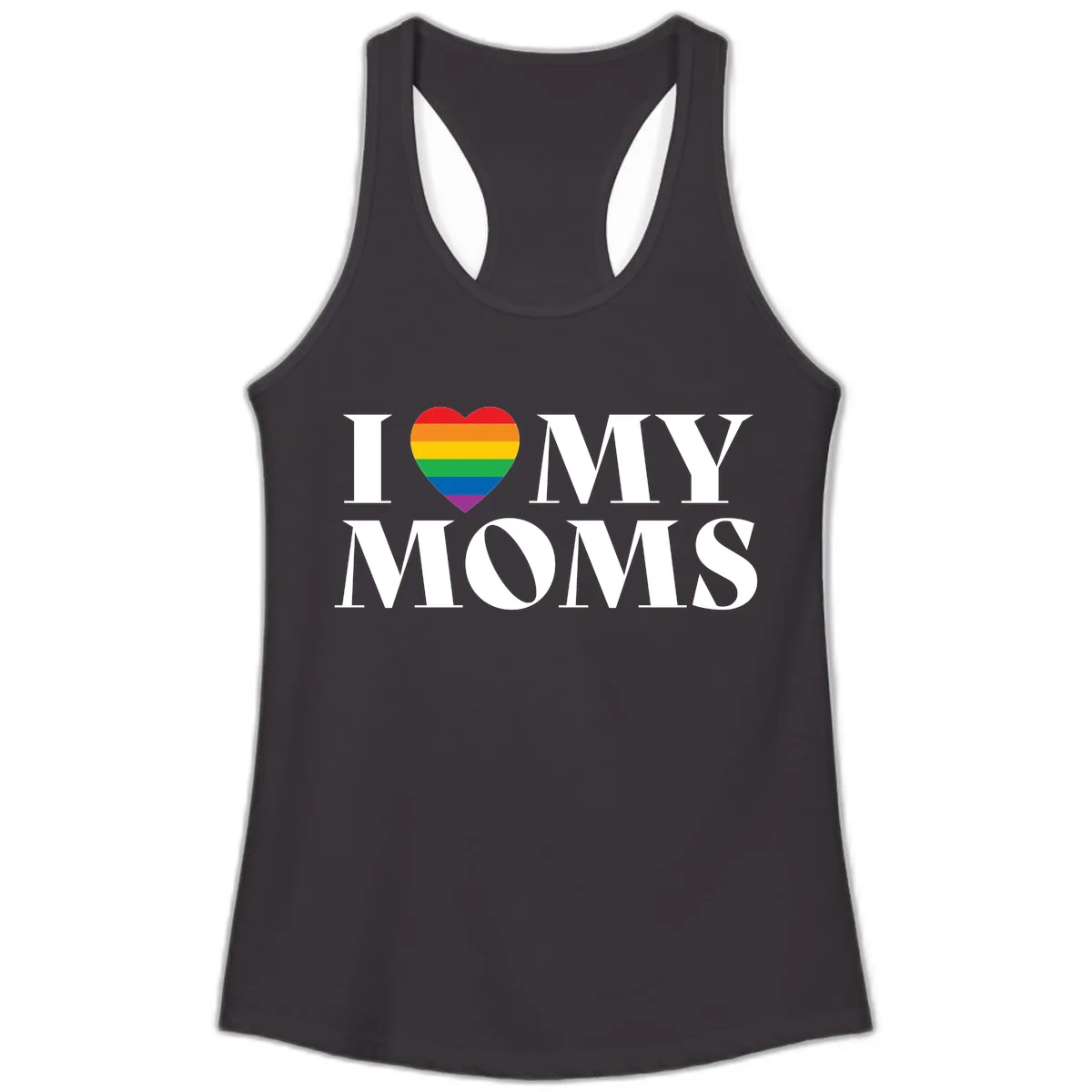 I Love My Moms Pride Ladies Tank in Black