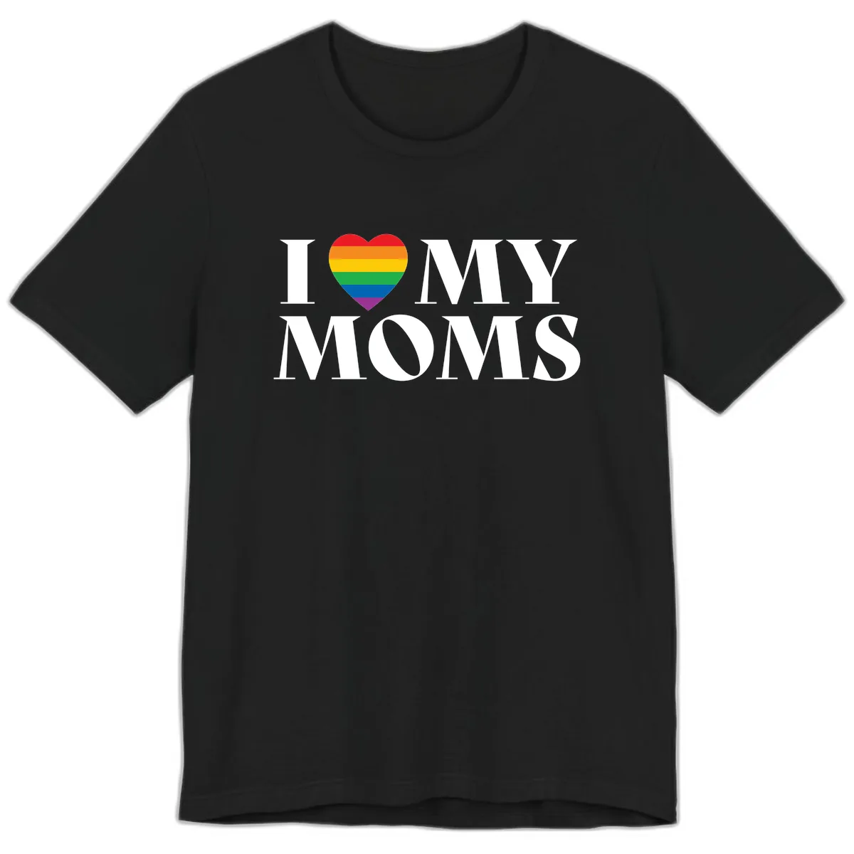 I Love My Moms Pride Premium T-Shirt in Black