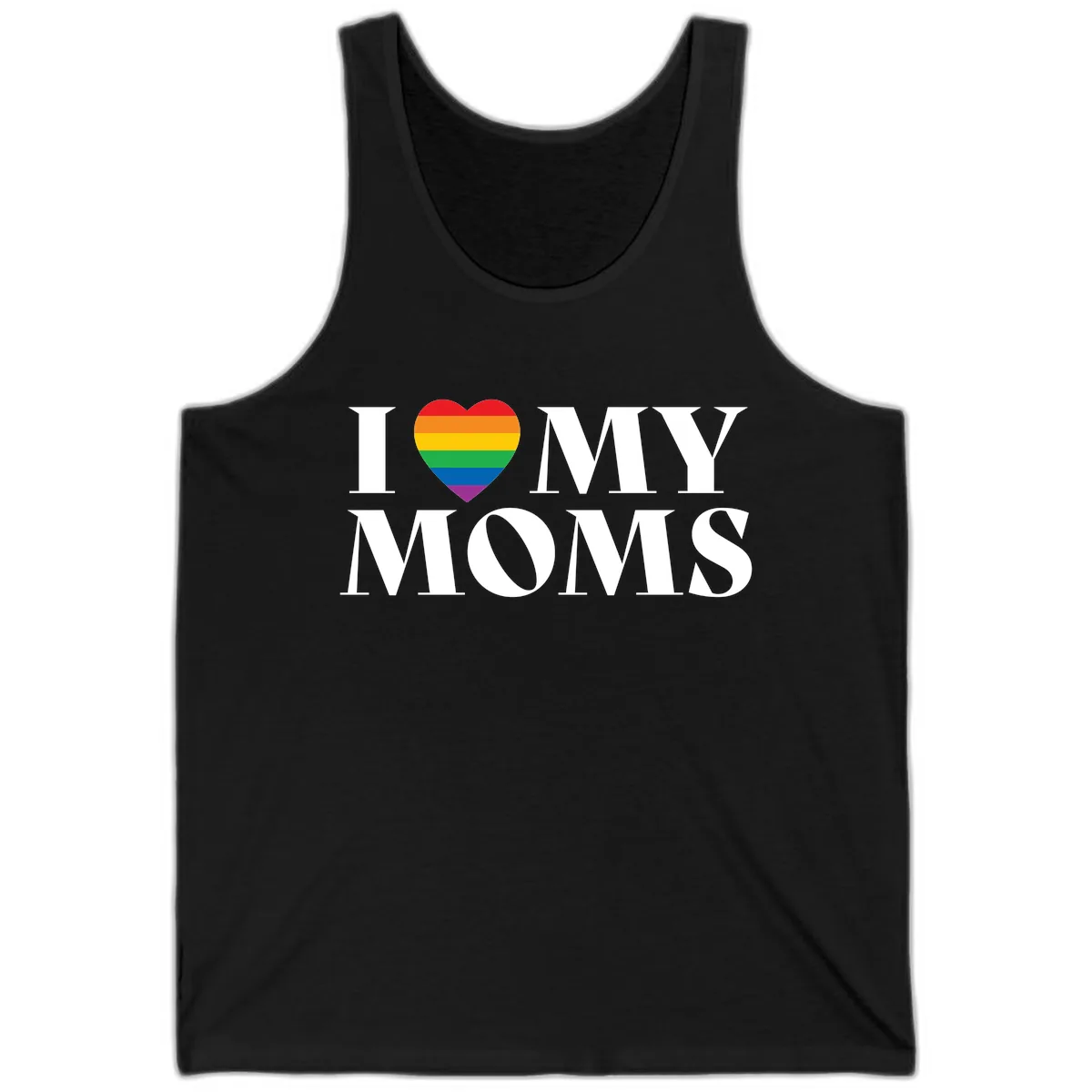 I Love My Moms Pride Tank in Black
