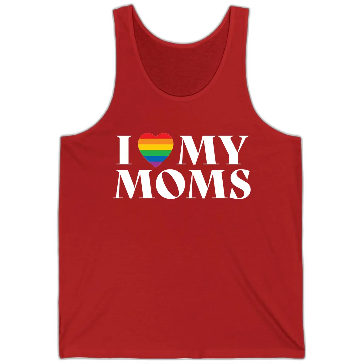 I Love My Moms Pride Tank in Red