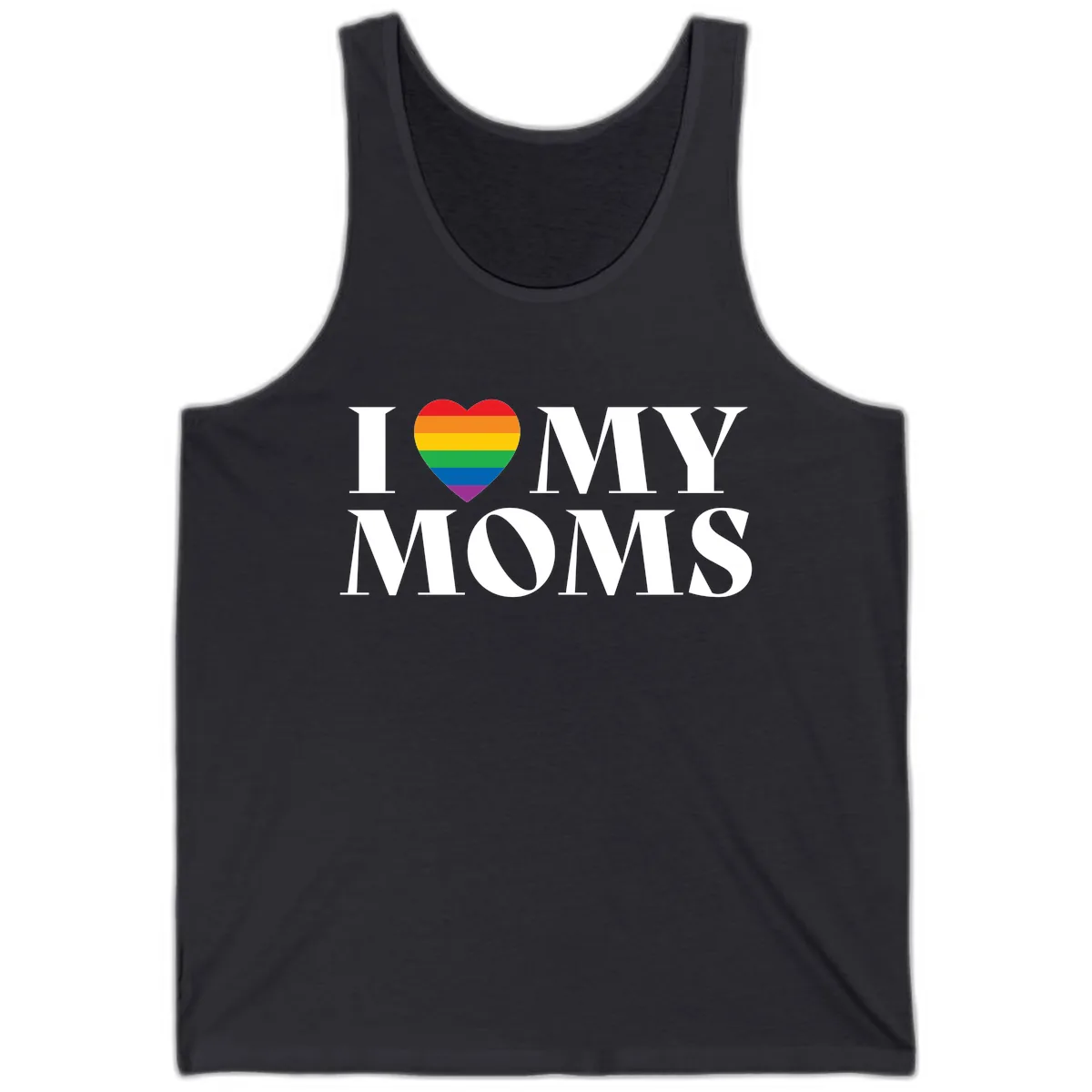 I Love My Moms Pride Tank in Dark Grey