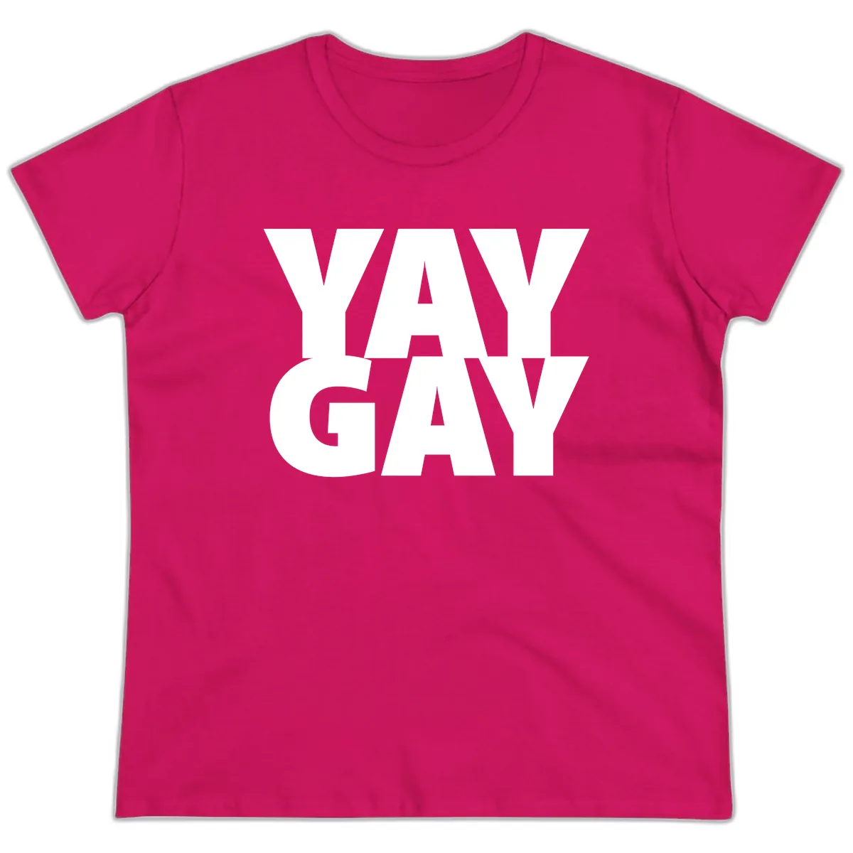 Way Gay Pride Statement Ladies Tee in Heliconia